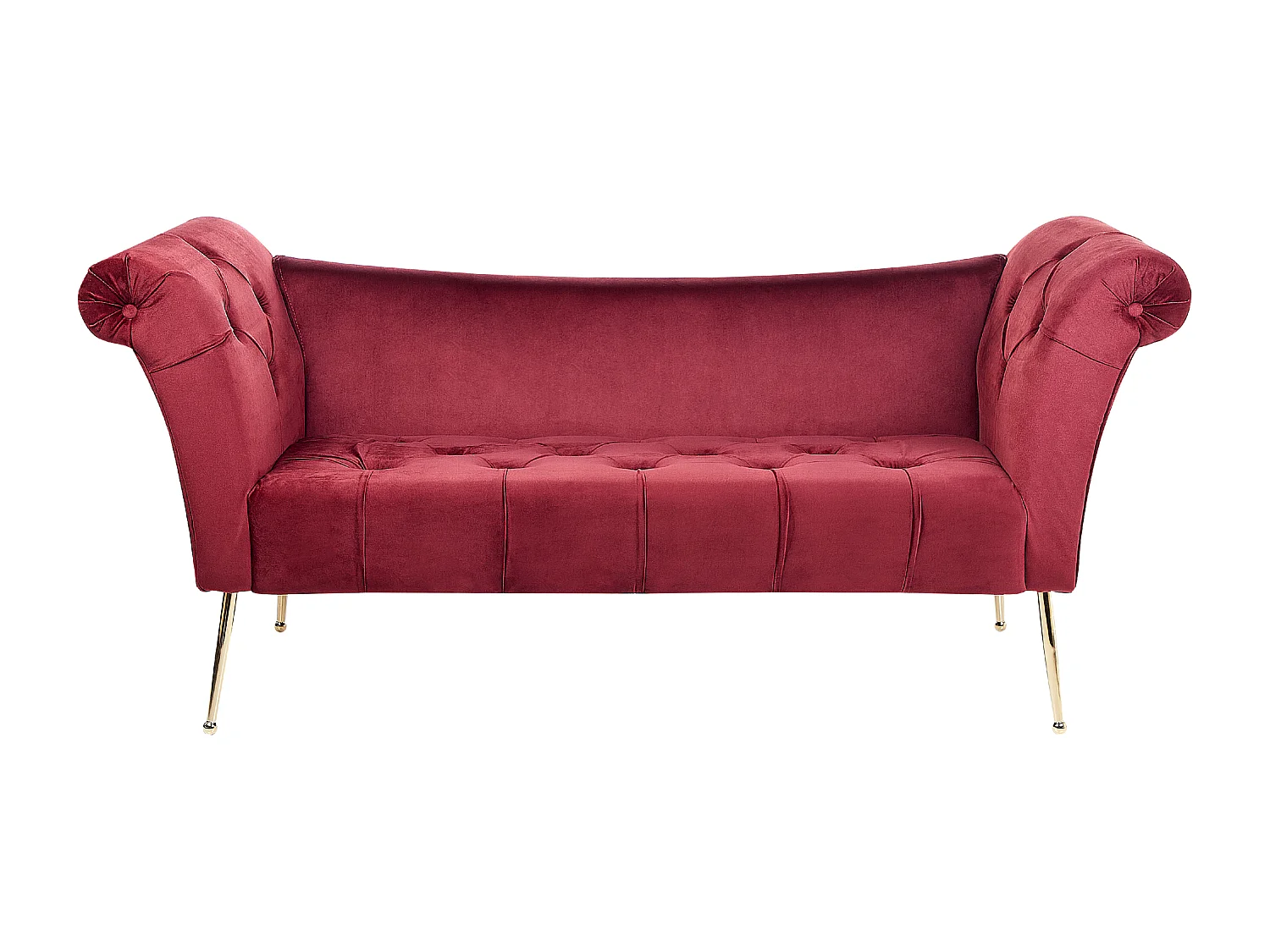 Chaise longue NANTILLY Velours Rouge foncé
