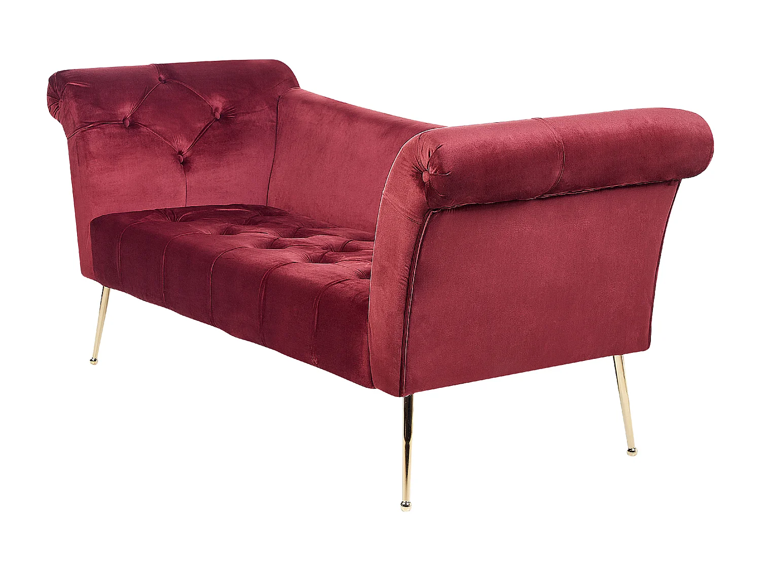 Chaise longue NANTILLY Veludo Vermelho escuro