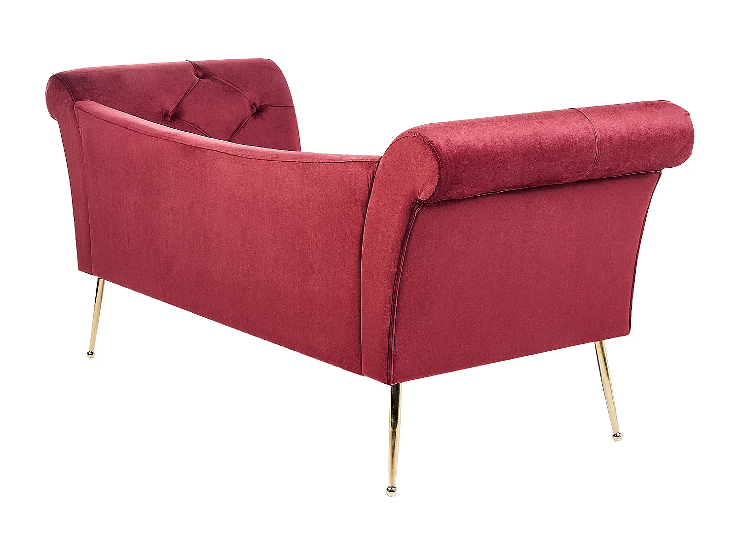Bequeme Chaiselounge im Retro Stil Samtbezug rot Nantilly