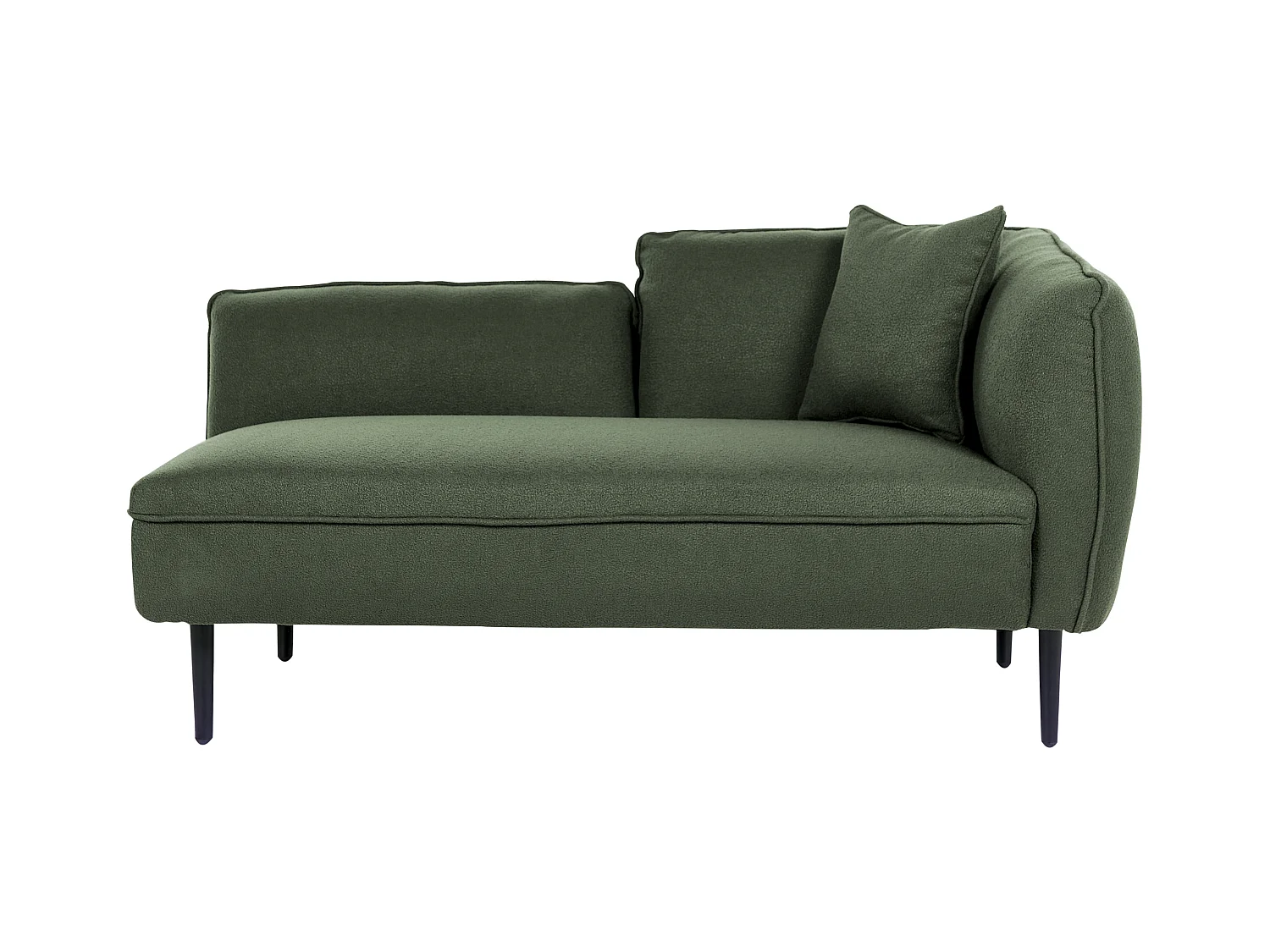 Rechtszijdige chaise longue CHEVANNES Bouclé Donkergroen