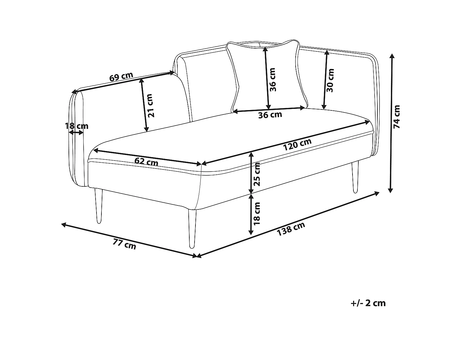 Rechtszijdige chaise longue CHEVANNES Bouclé Donkergroen