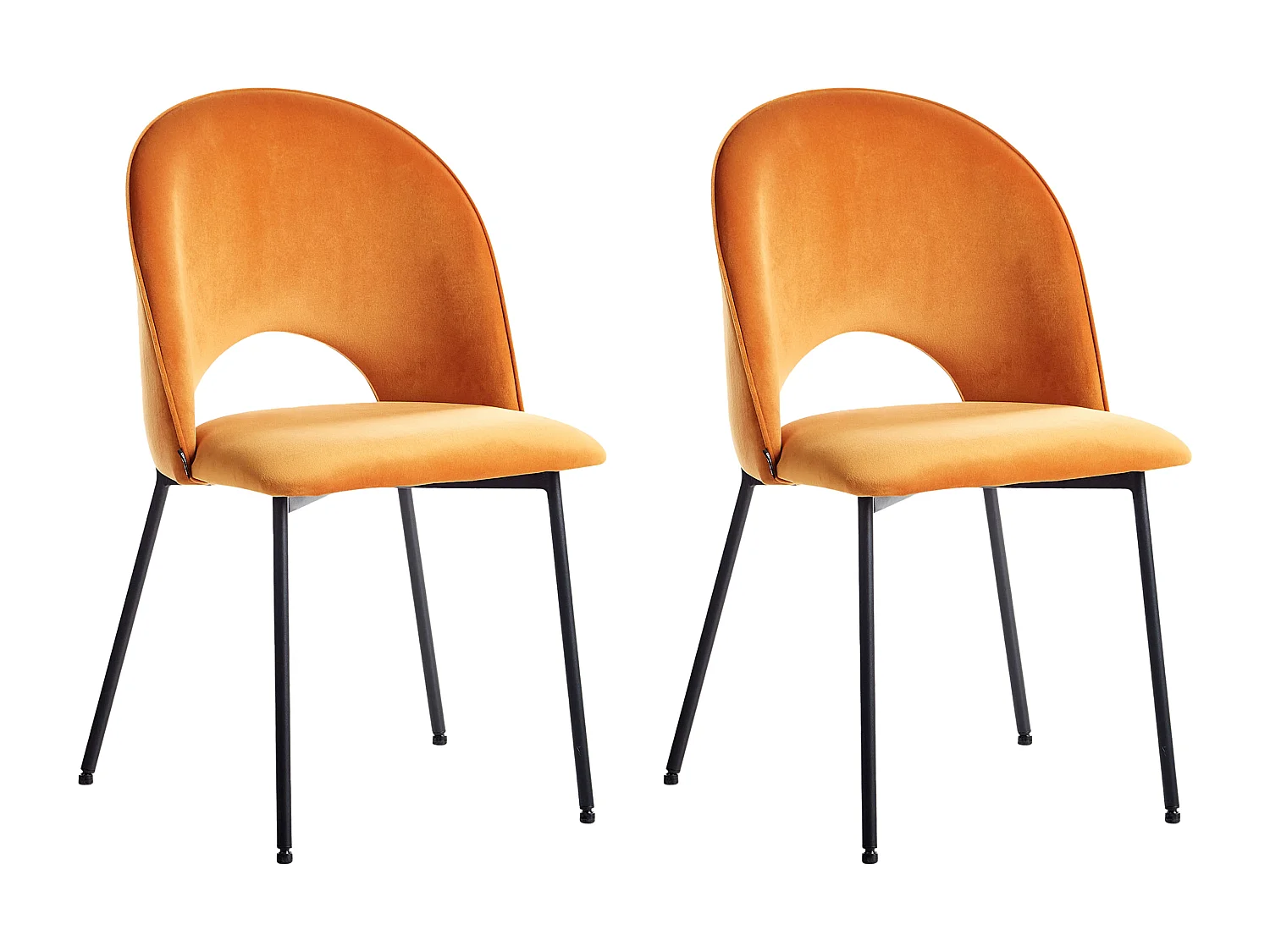 Lot de 2 chaises de salle à manger COVELO Velours Orange