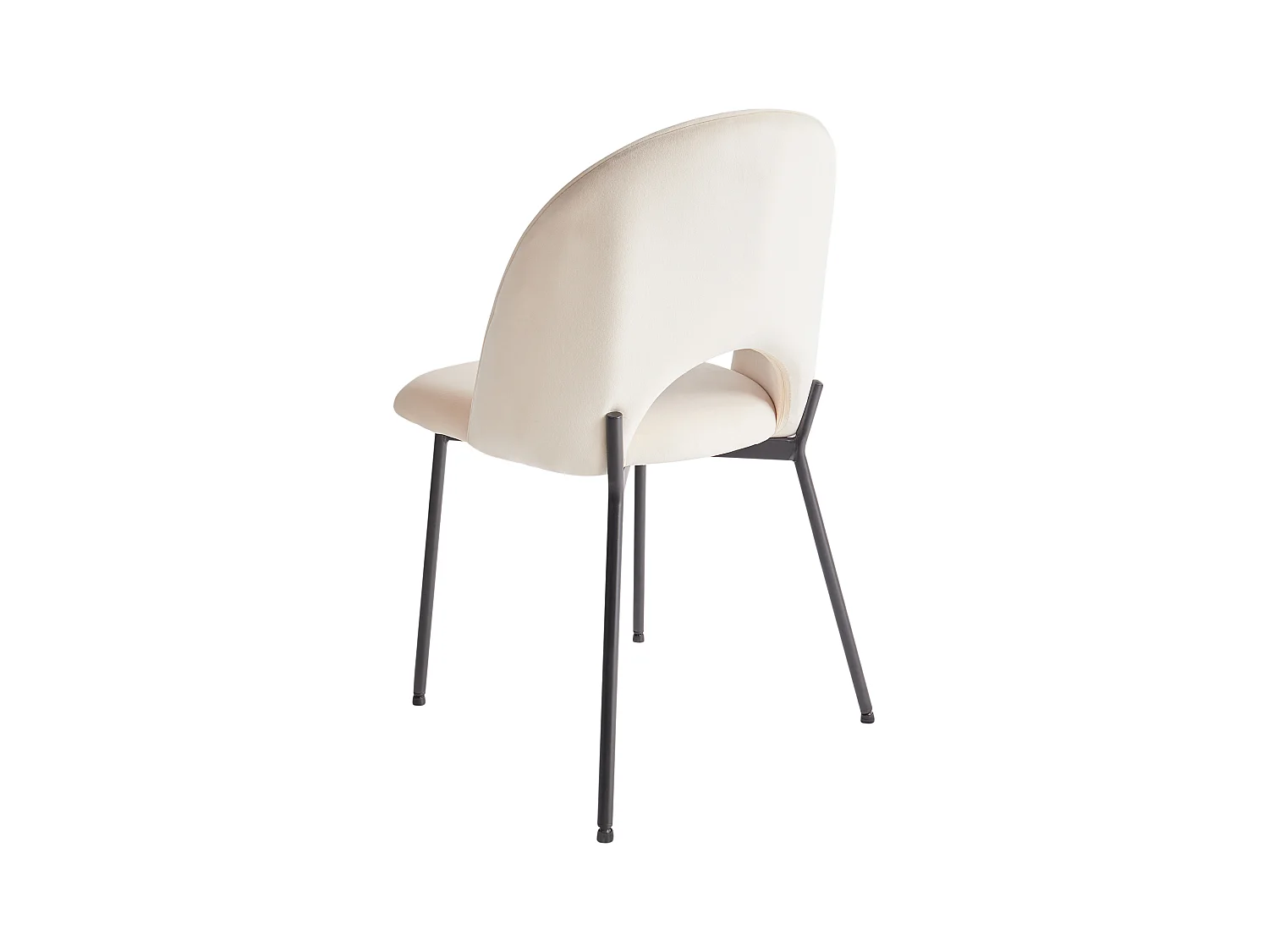 Esszimmerstuhl 2er-Set Stoffbezug beige mit schwarzem Metallgestell Retro Covelo