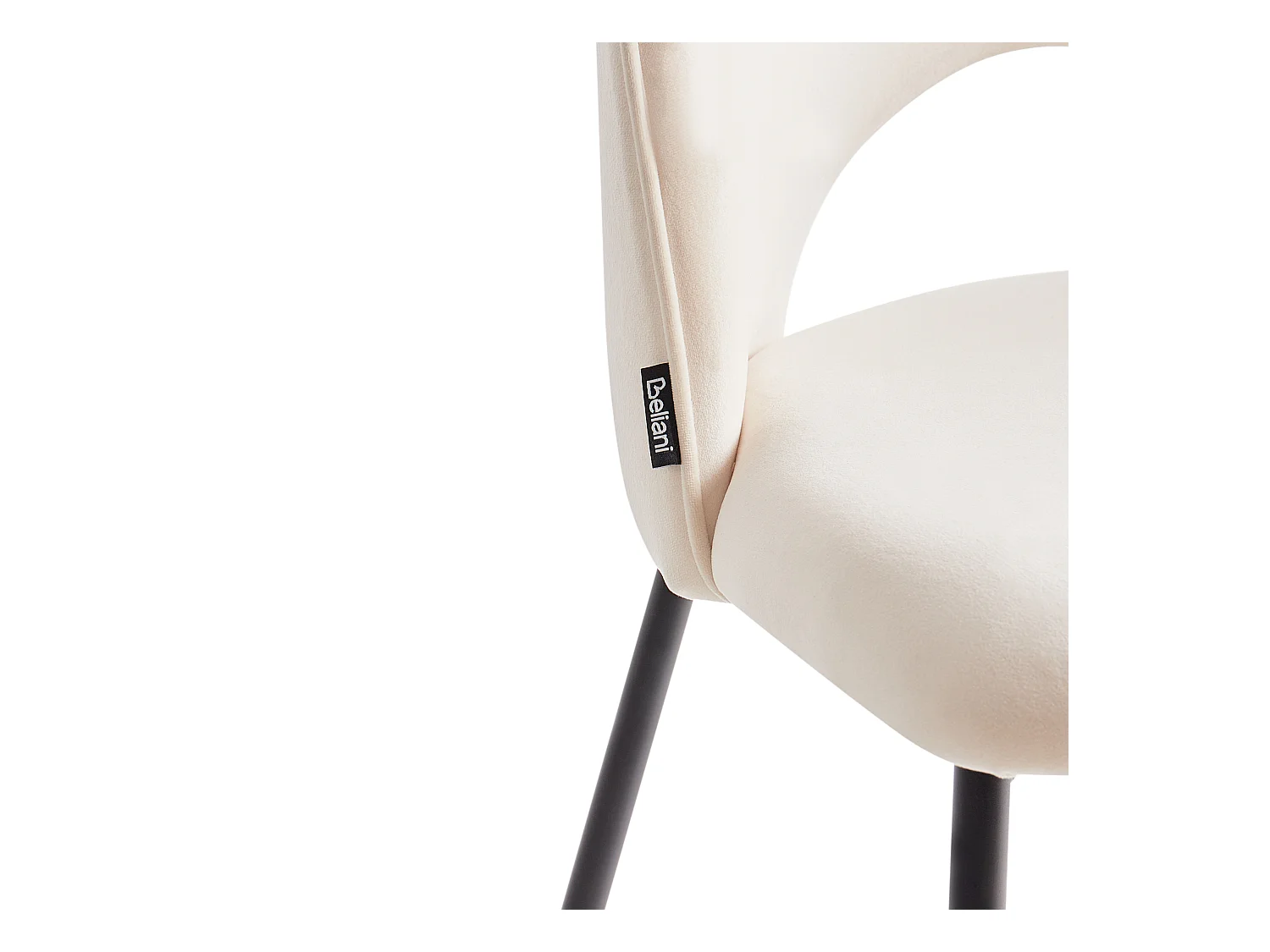 Esszimmerstuhl 2er-Set Stoffbezug beige mit schwarzem Metallgestell Retro Covelo