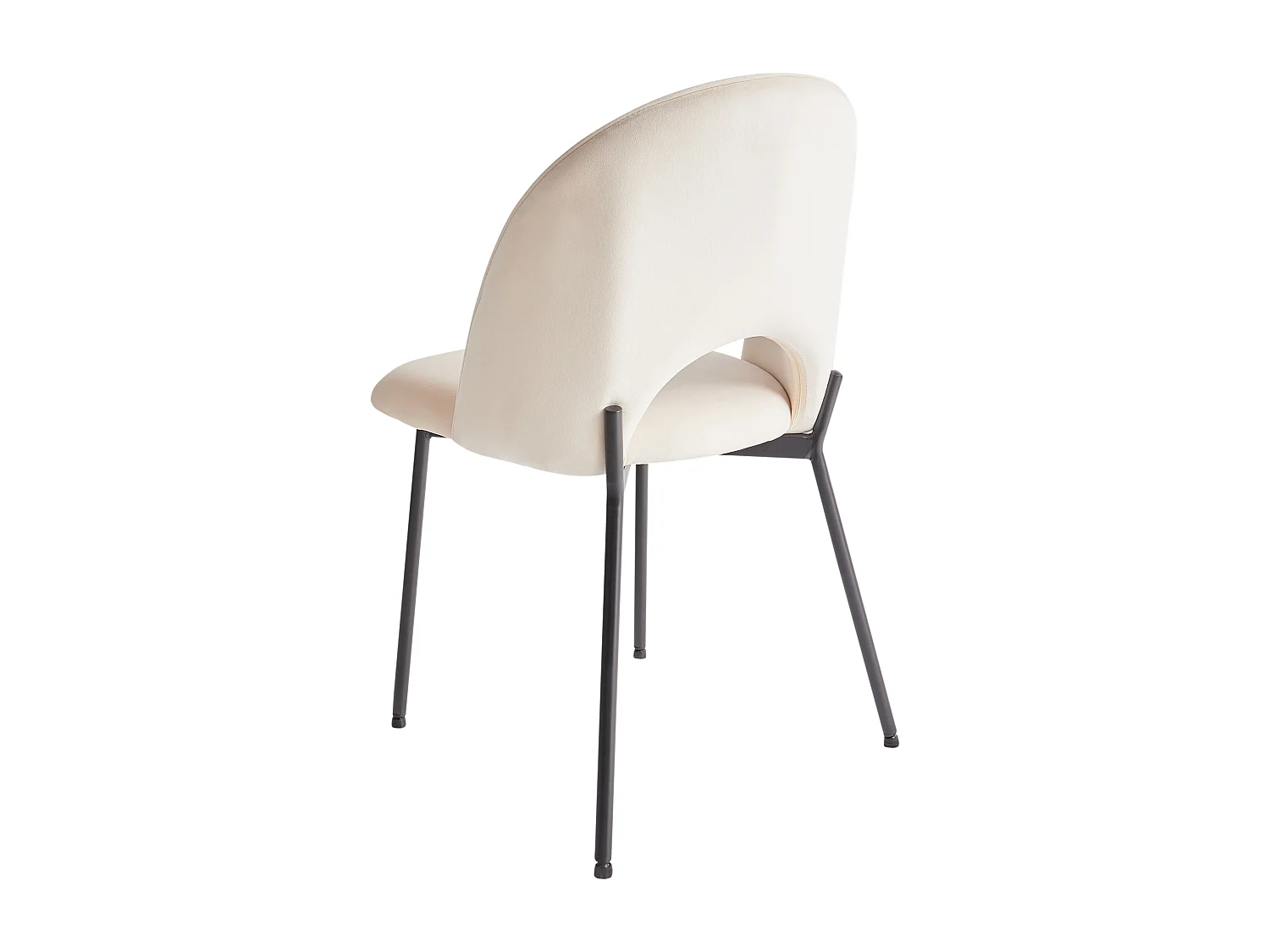 Esszimmerstuhl 2er-Set Stoffbezug beige mit schwarzem Metallgestell Retro Covelo