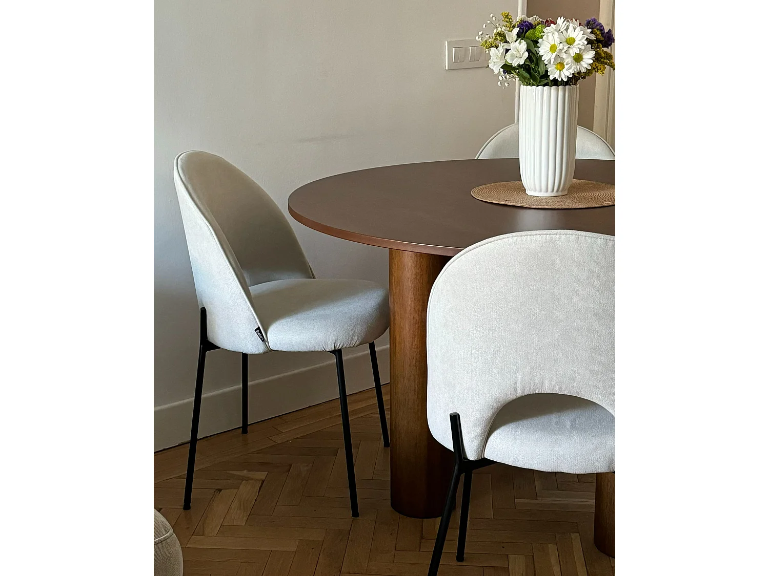 Lot de 2 chaises de salle à manger COVELO Beige clair