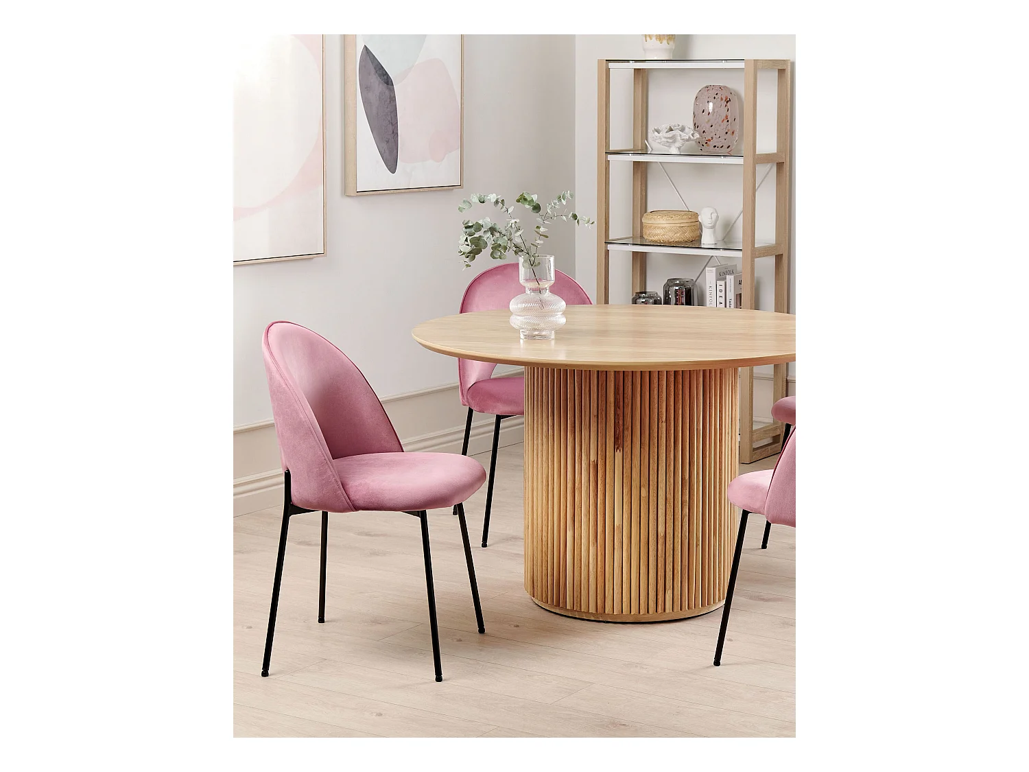 Lot de 2 chaises de salle à manger COVELO Velours Rose