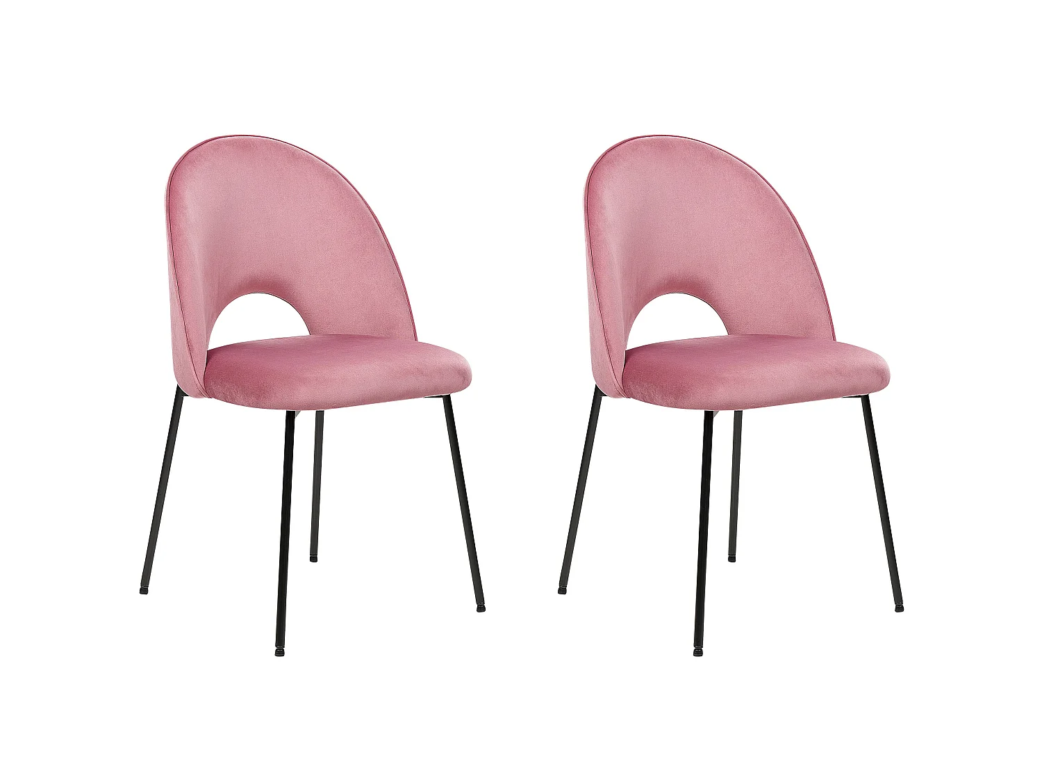 Lot de 2 chaises de salle à manger COVELO Velours Rose