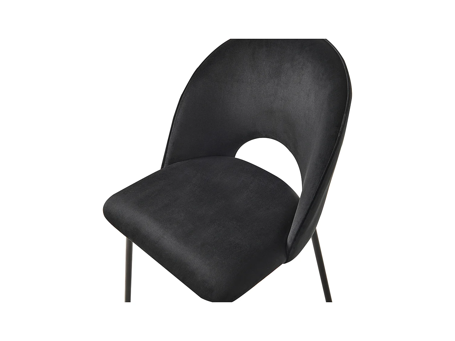 Set van 2 eetkamerstoelen COVELO Fluweel Zwart