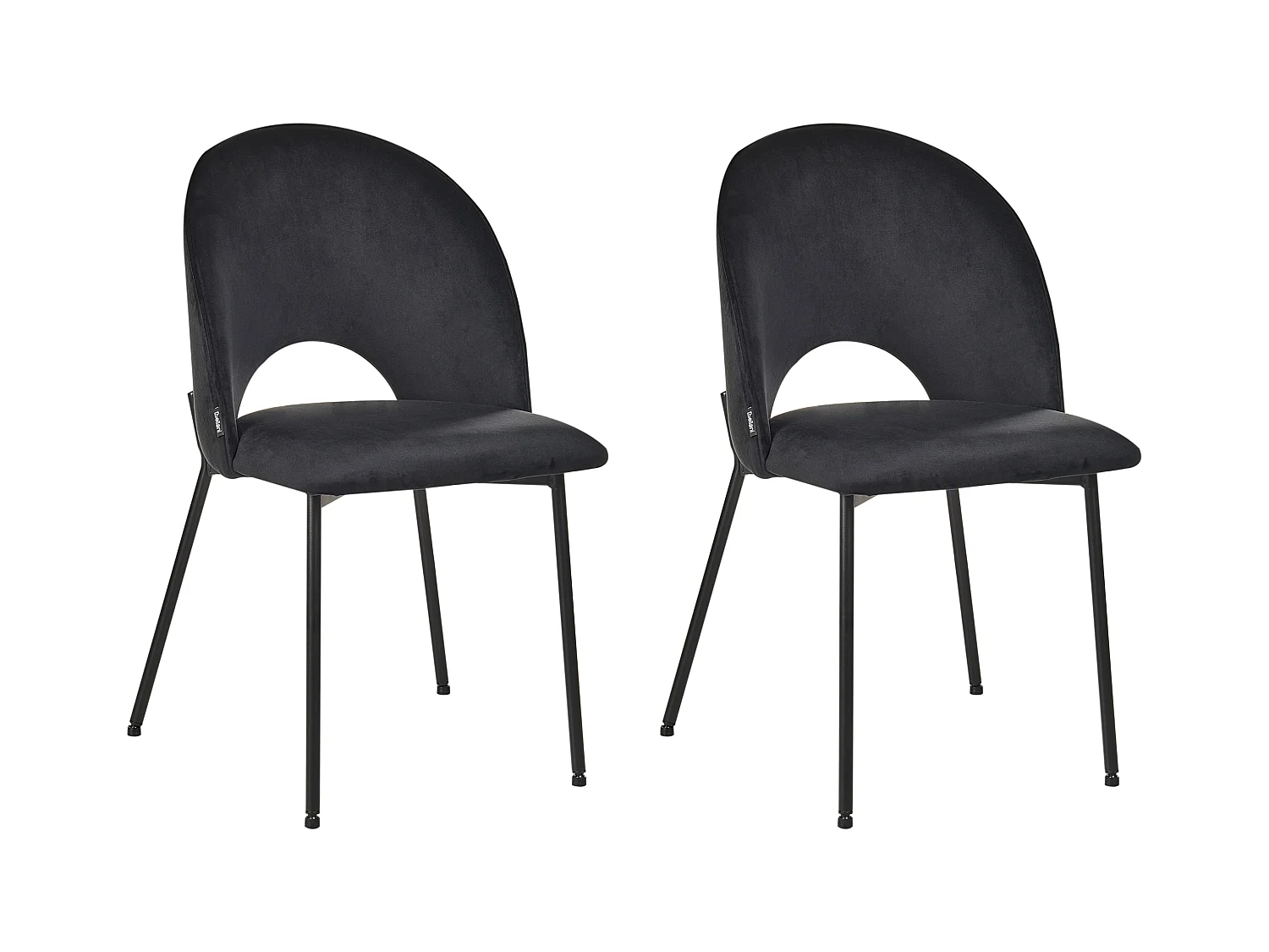 Set van 2 eetkamerstoelen COVELO Fluweel Zwart