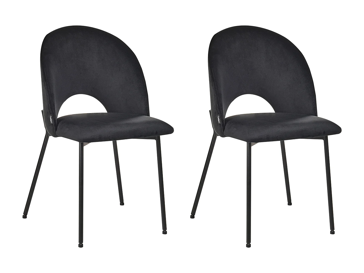 Lot de 2 chaises de salle à manger COVELO Velours Noir