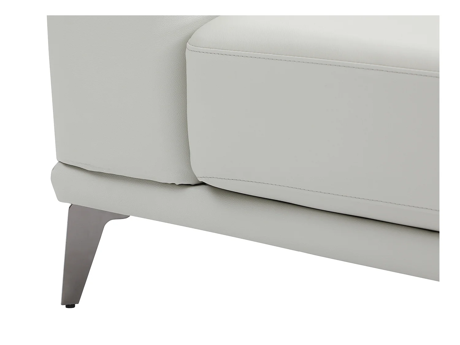 Zitbank met hoek rechts in beige buffelleder ANDOR