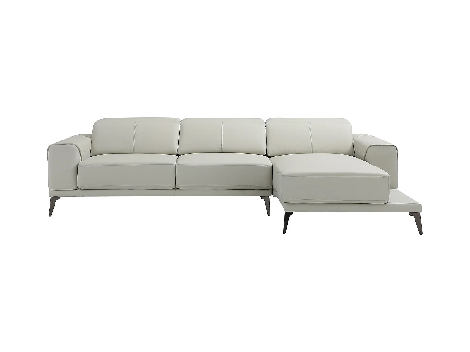 Ecksofa - Büffelleder - Ecke rechts - Beige - ANDOR