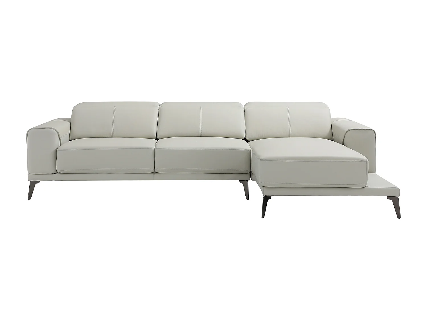 Zitbank met hoek rechts in beige buffelleder ANDOR