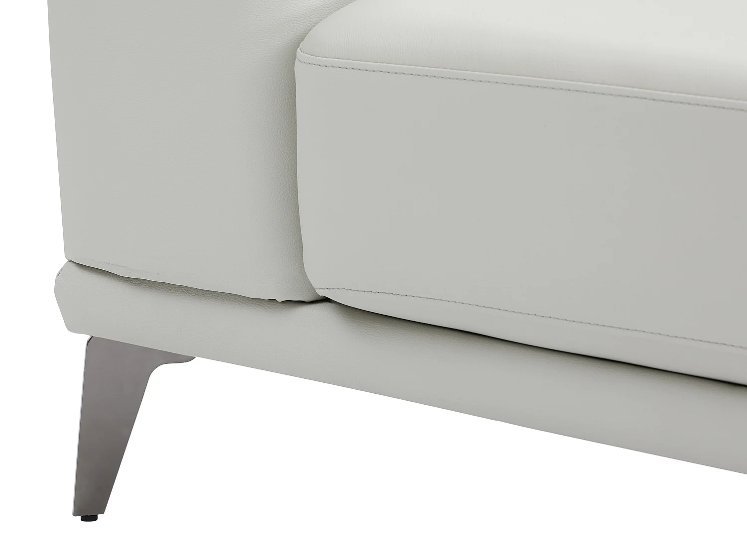 Zitbank met hoek rechts in beige buffelleder ANDOR