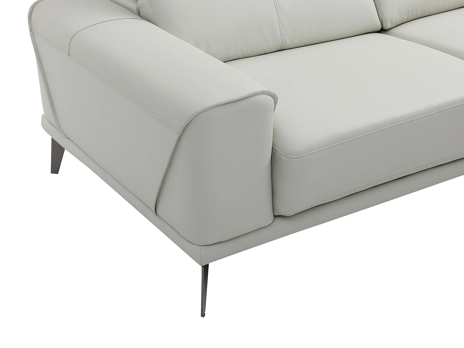 Zitbank met hoek rechts in beige buffelleder ANDOR