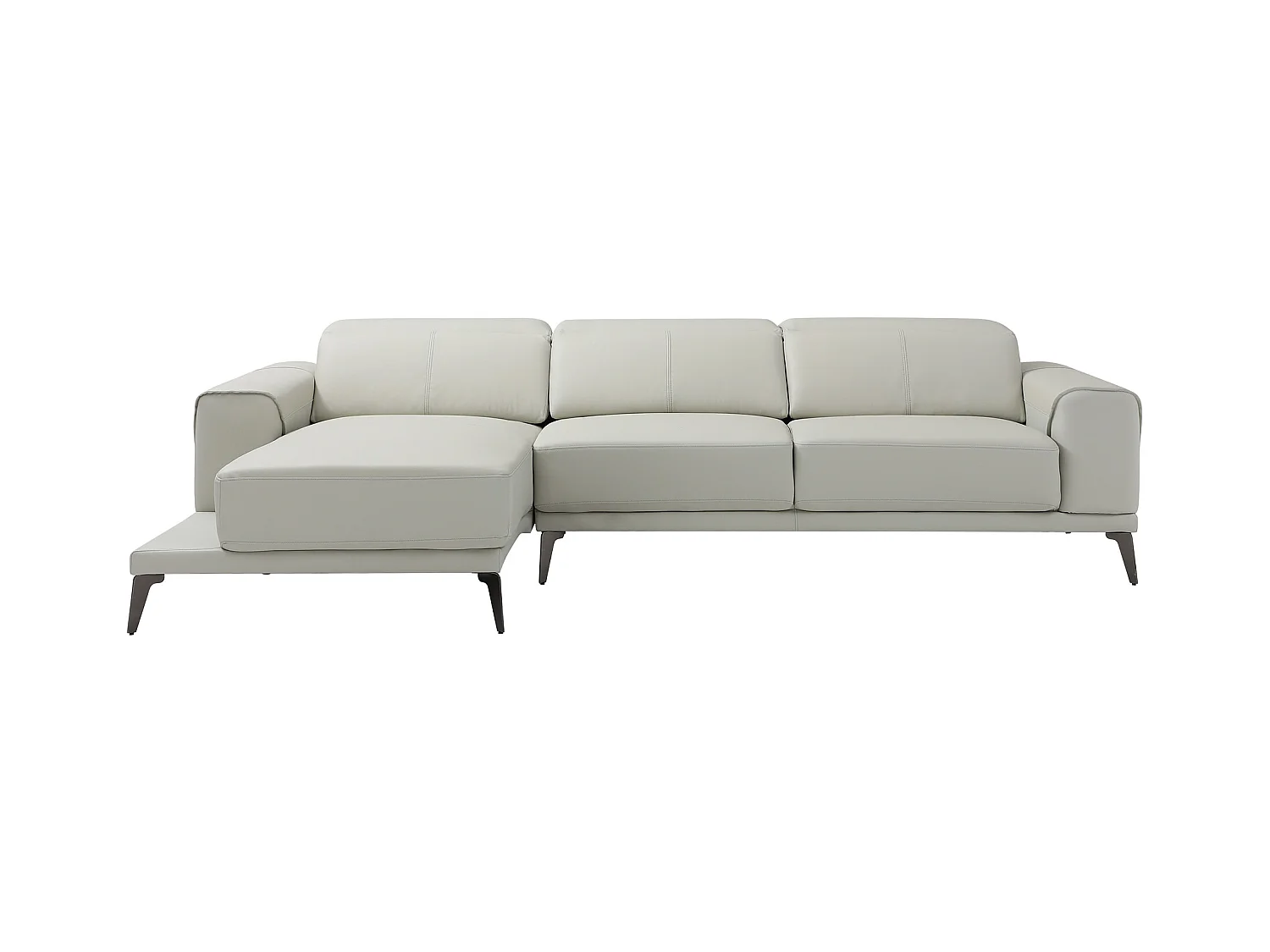 Ecksofa - Büffelleder - Ecke links - Beige - ANDOR