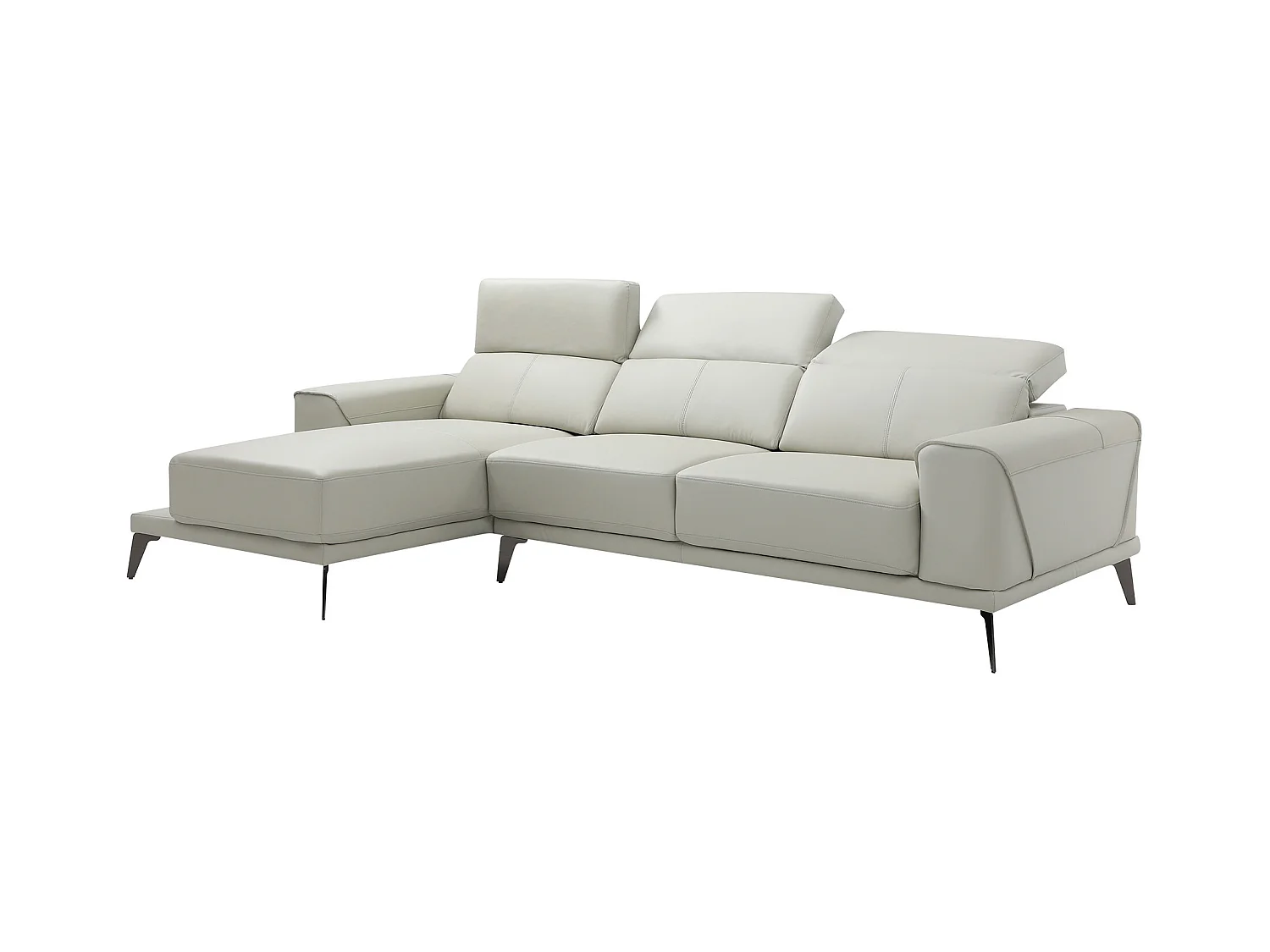 Ecksofa - Büffelleder - Ecke links - Beige - ANDOR