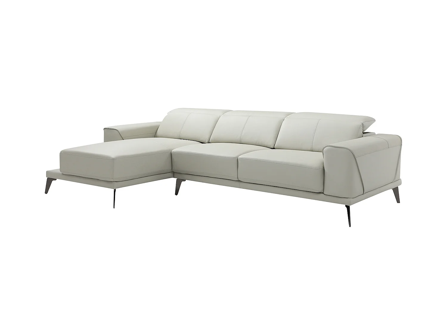 Ecksofa - Büffelleder - Ecke links - Beige - ANDOR