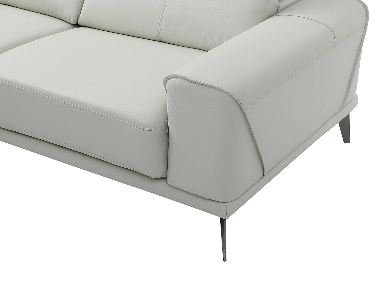 Vänstervänd soffhörn i beige buffelskinn ANDOR