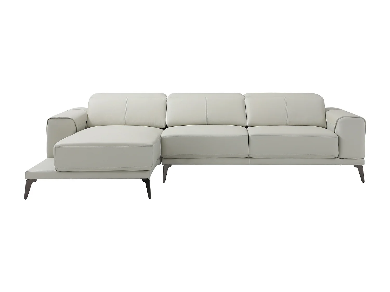 Vänstervänd soffhörn i beige buffelskinn ANDOR