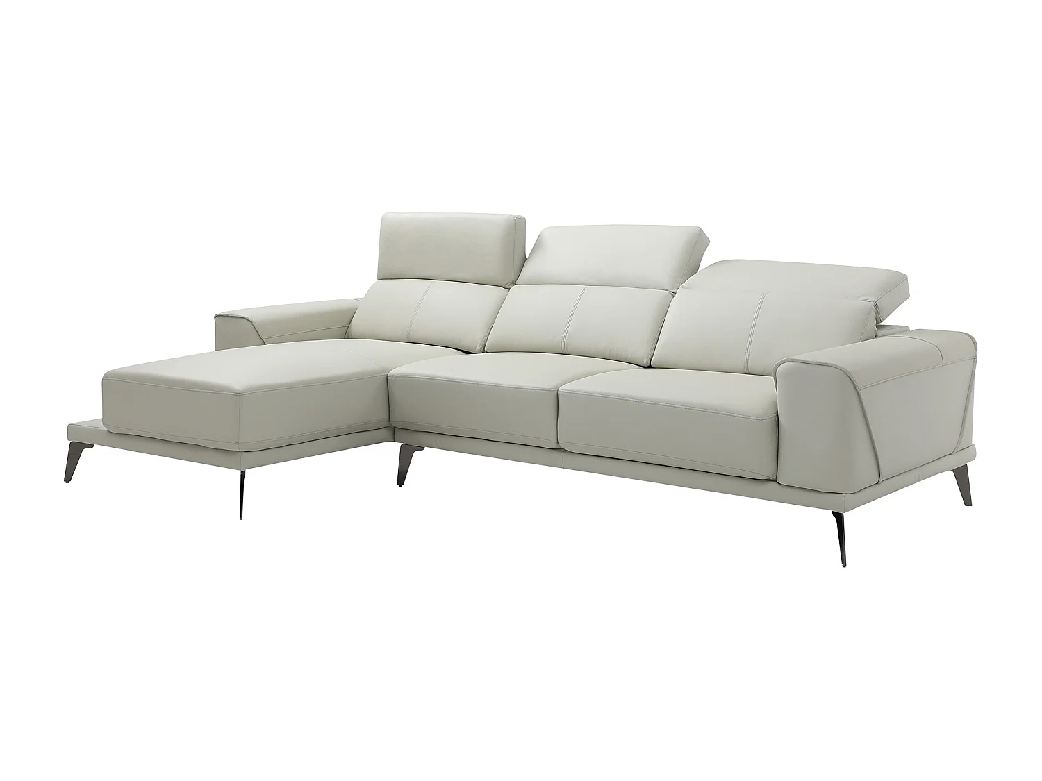 Vänstervänd soffhörn i beige buffelskinn ANDOR