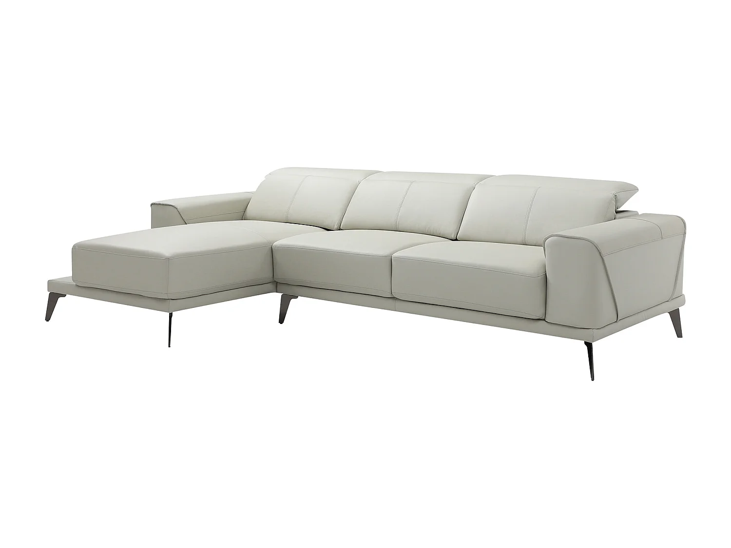 Vänstervänd soffhörn i beige buffelskinn ANDOR