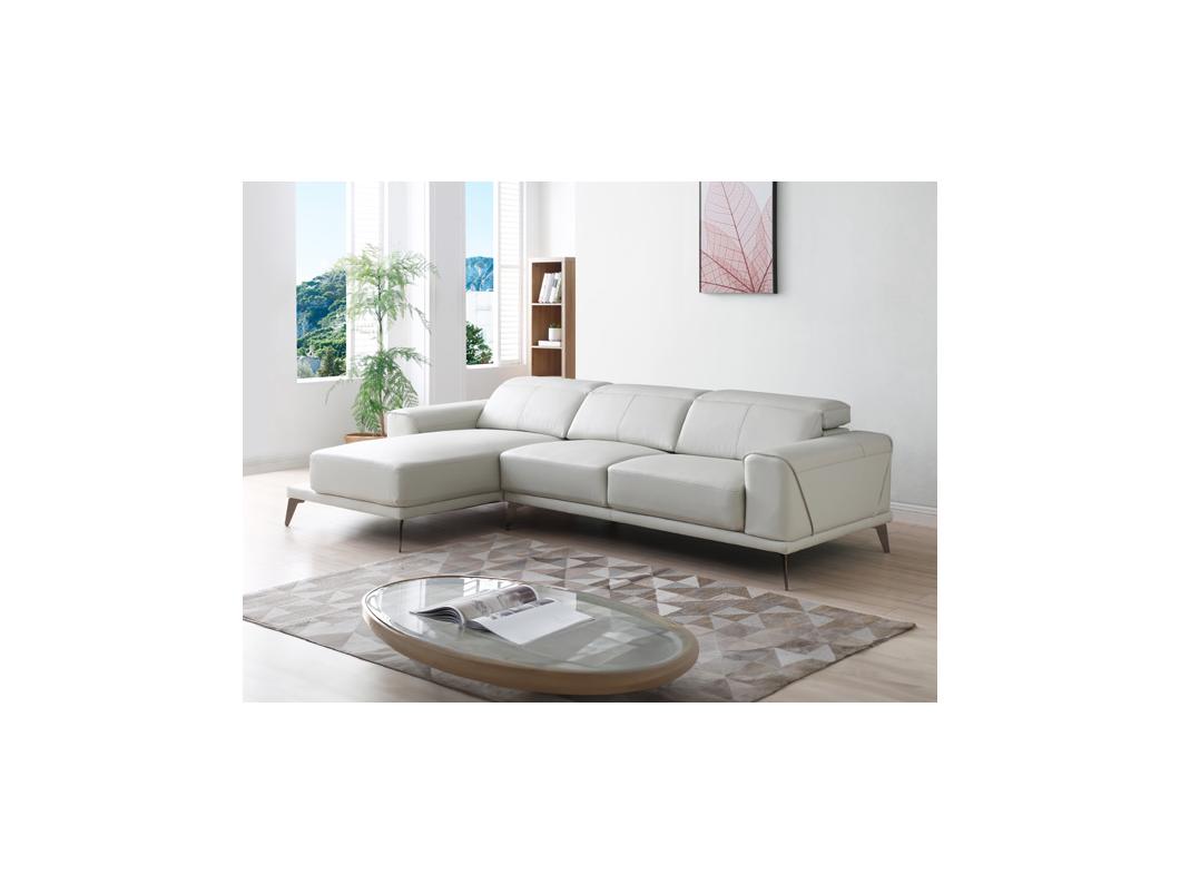 Ecksofa - Büffelleder - Ecke links - Beige - ANDOR