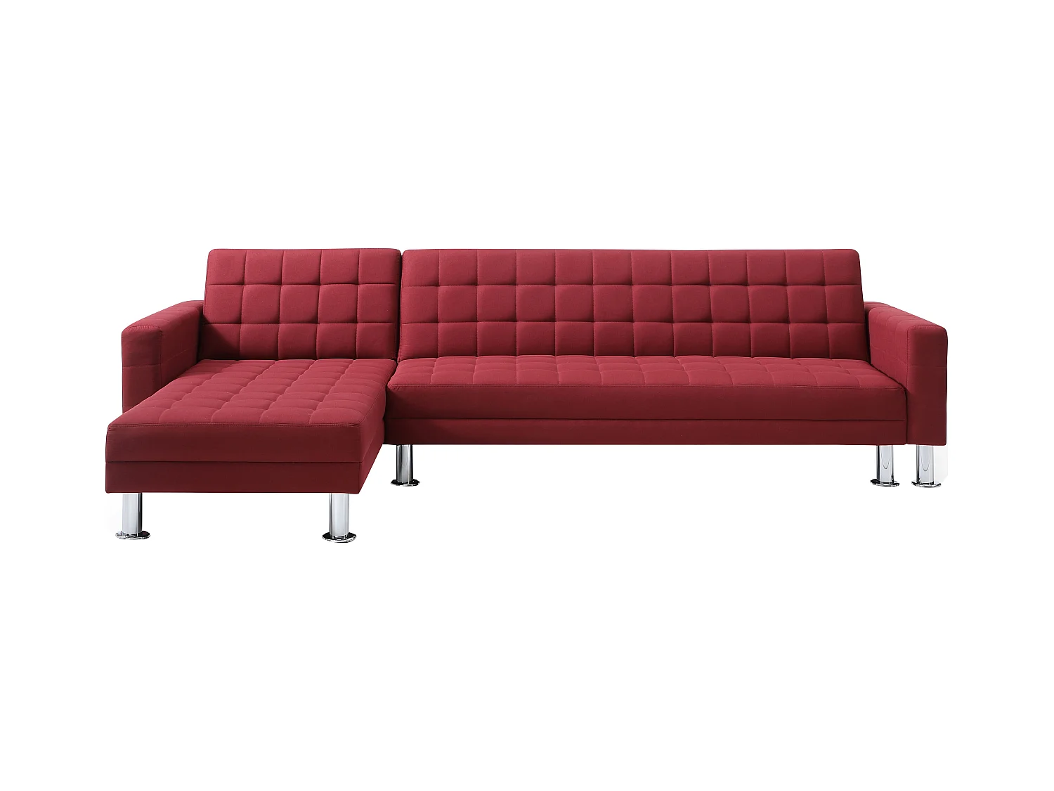 Ecksofa mit Schlaffunktion - Ecke wechselbar - Stoff - Rot - WILLIS II