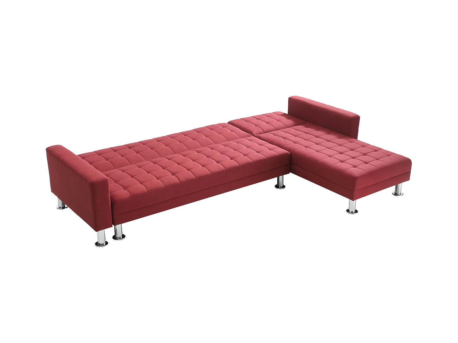 Ecksofa mit Schlaffunktion - Ecke wechselbar - Stoff - Rot - WILLIS II