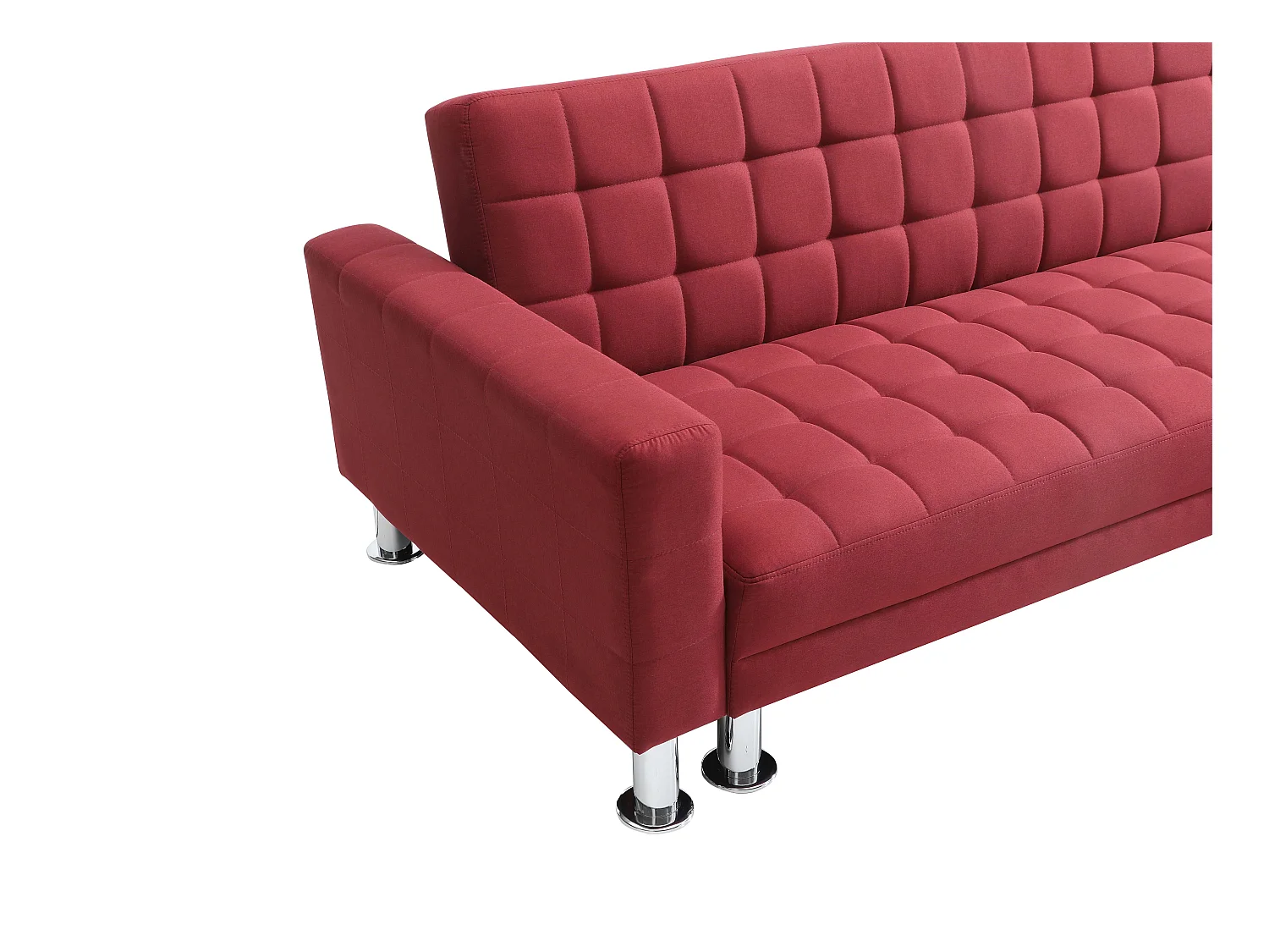 Ecksofa mit Schlaffunktion - Ecke wechselbar - Stoff - Rot - WILLIS II