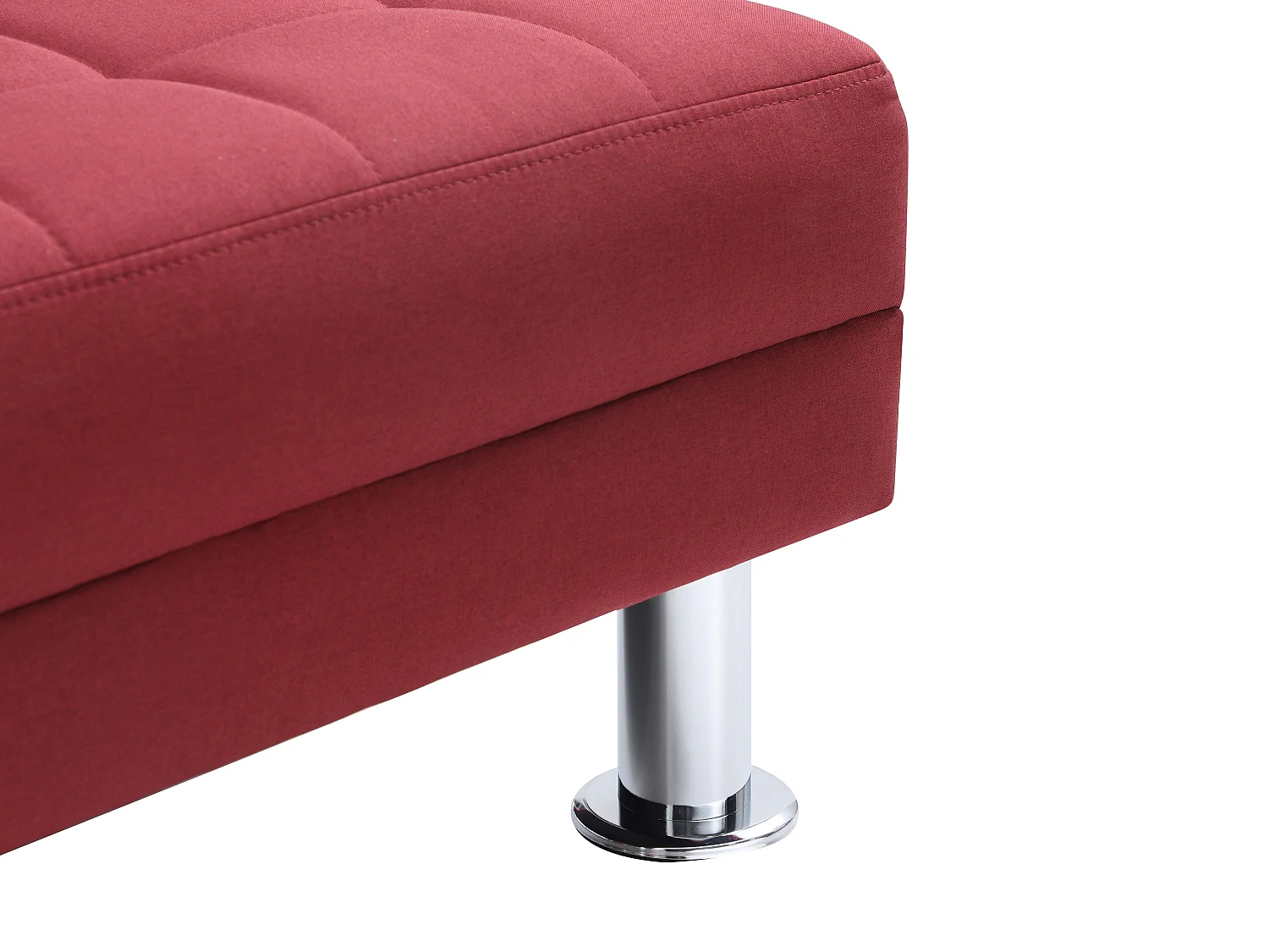 Canapé d'angle convertible et réversible en tissu rouge WILLIS II