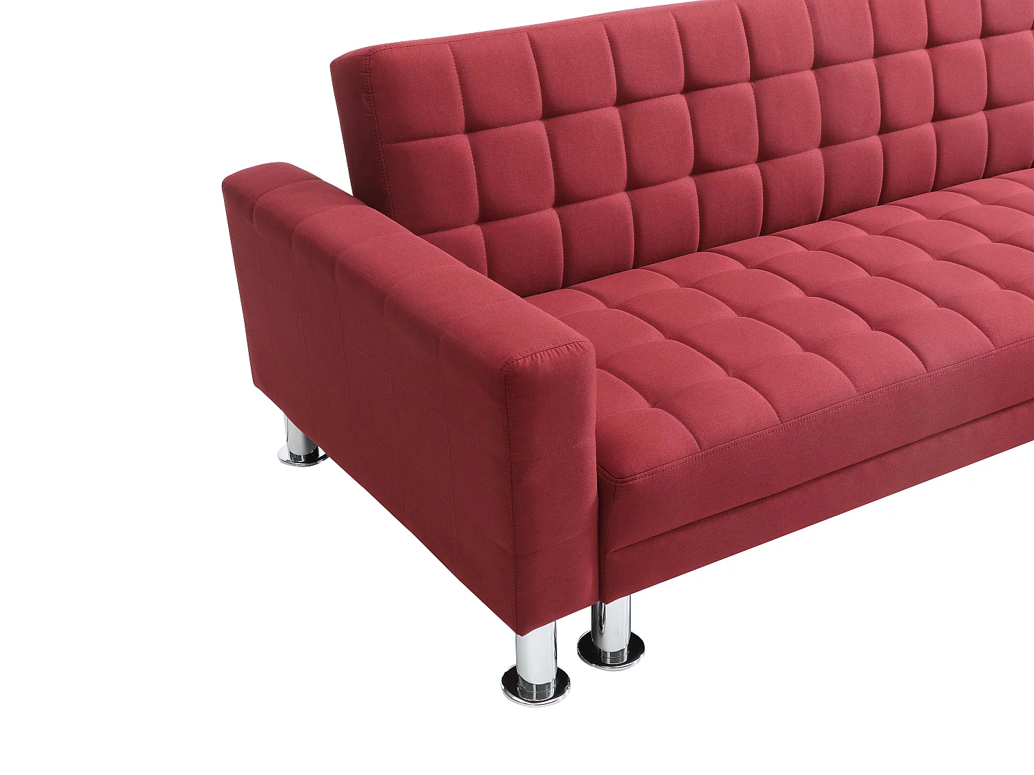 Canapé d'angle convertible et réversible en tissu rouge WILLIS II