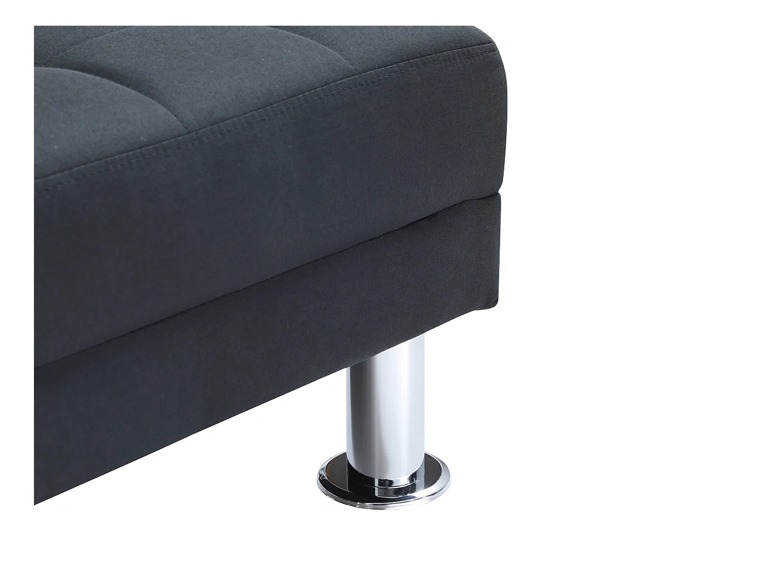 Omkeerbare hoekslaapbank van zwarte stof WILLIS II