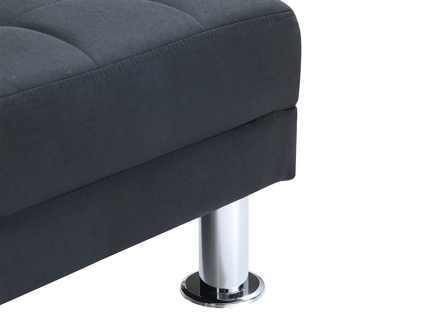 Sofá cama rinconera - Ángulo reversible - Tela - Negro - WILLIS II