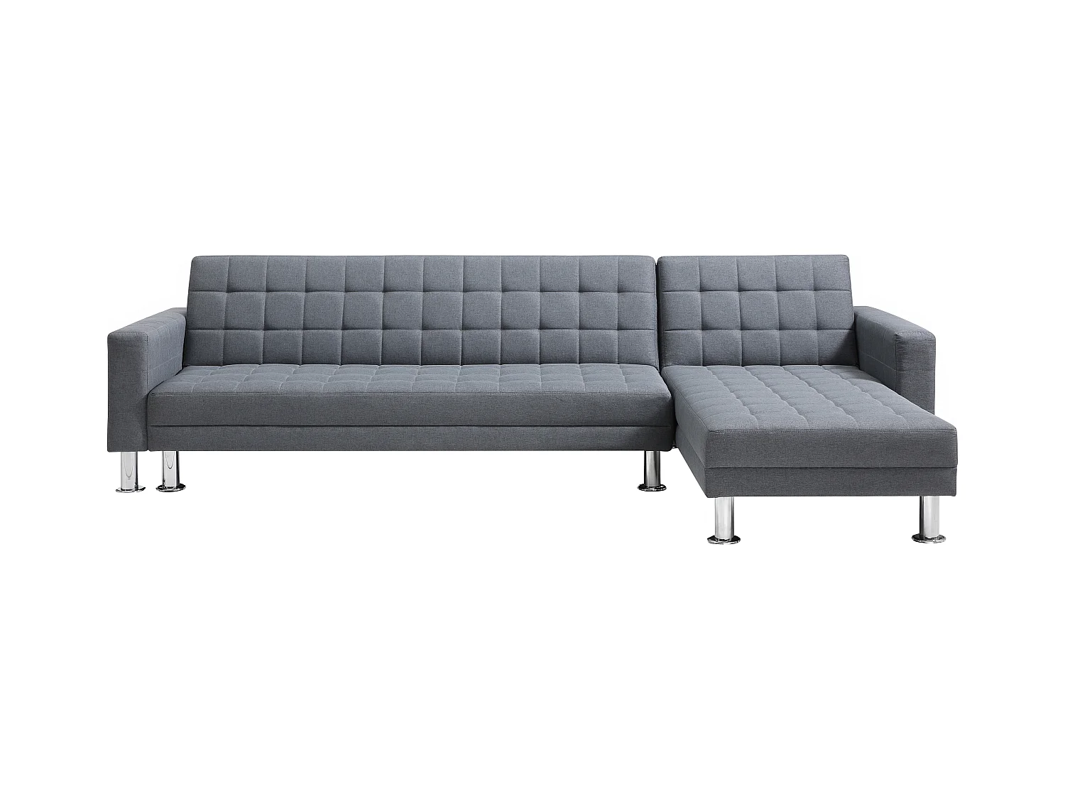 Kanapa narożna rozkładana dwustronna z szarą tapicerką - WILLIS II