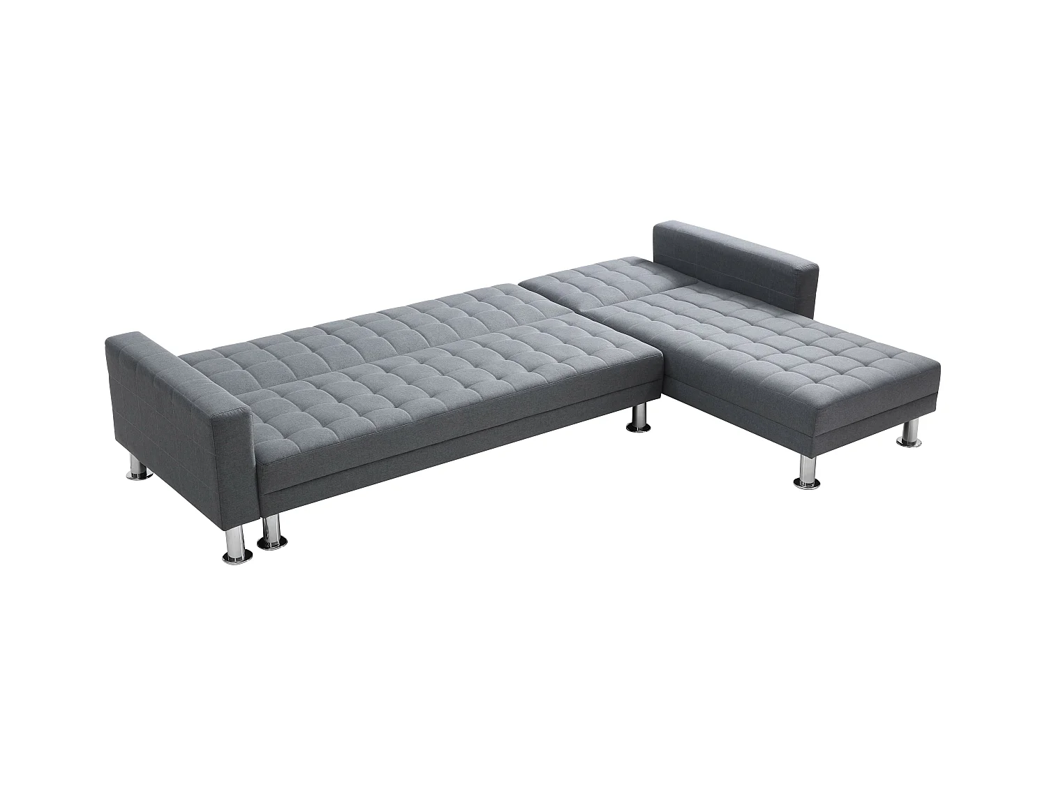 Kanapa narożna rozkładana dwustronna z szarą tapicerką - WILLIS II