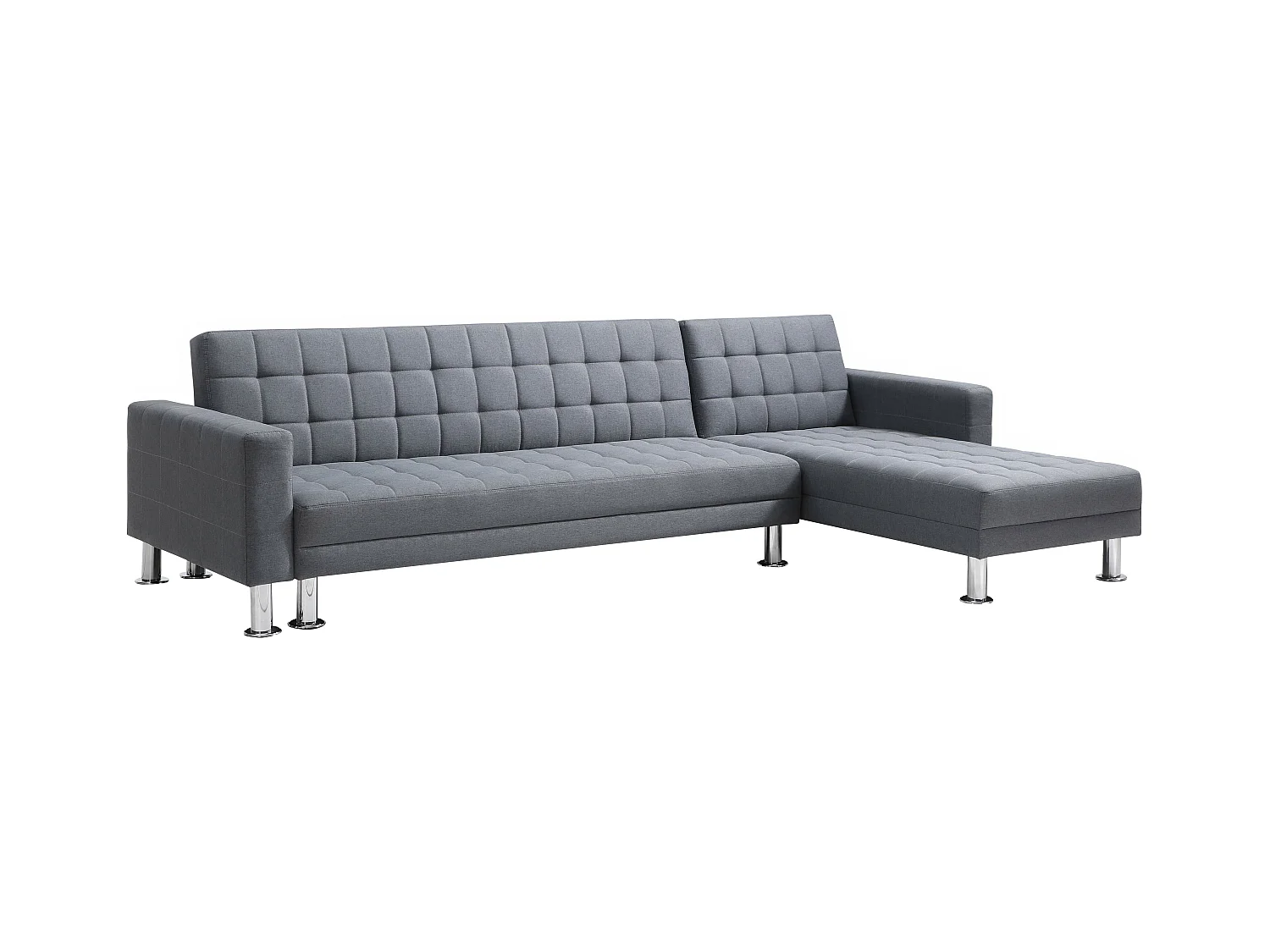 Ecksofa mit Schlaffunktion - Ecke wechselbar - Stoff - Grau WILLIS II