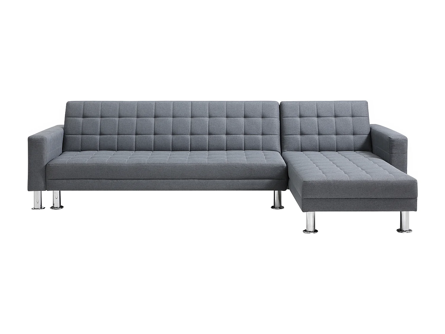 Canapé d'angle convertible et réversible en tissu gris WILLIS II