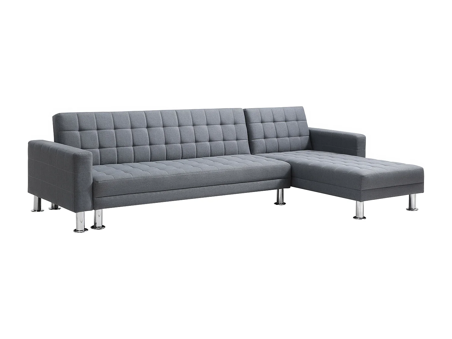 Canapé d'angle convertible et réversible en tissu gris WILLIS II