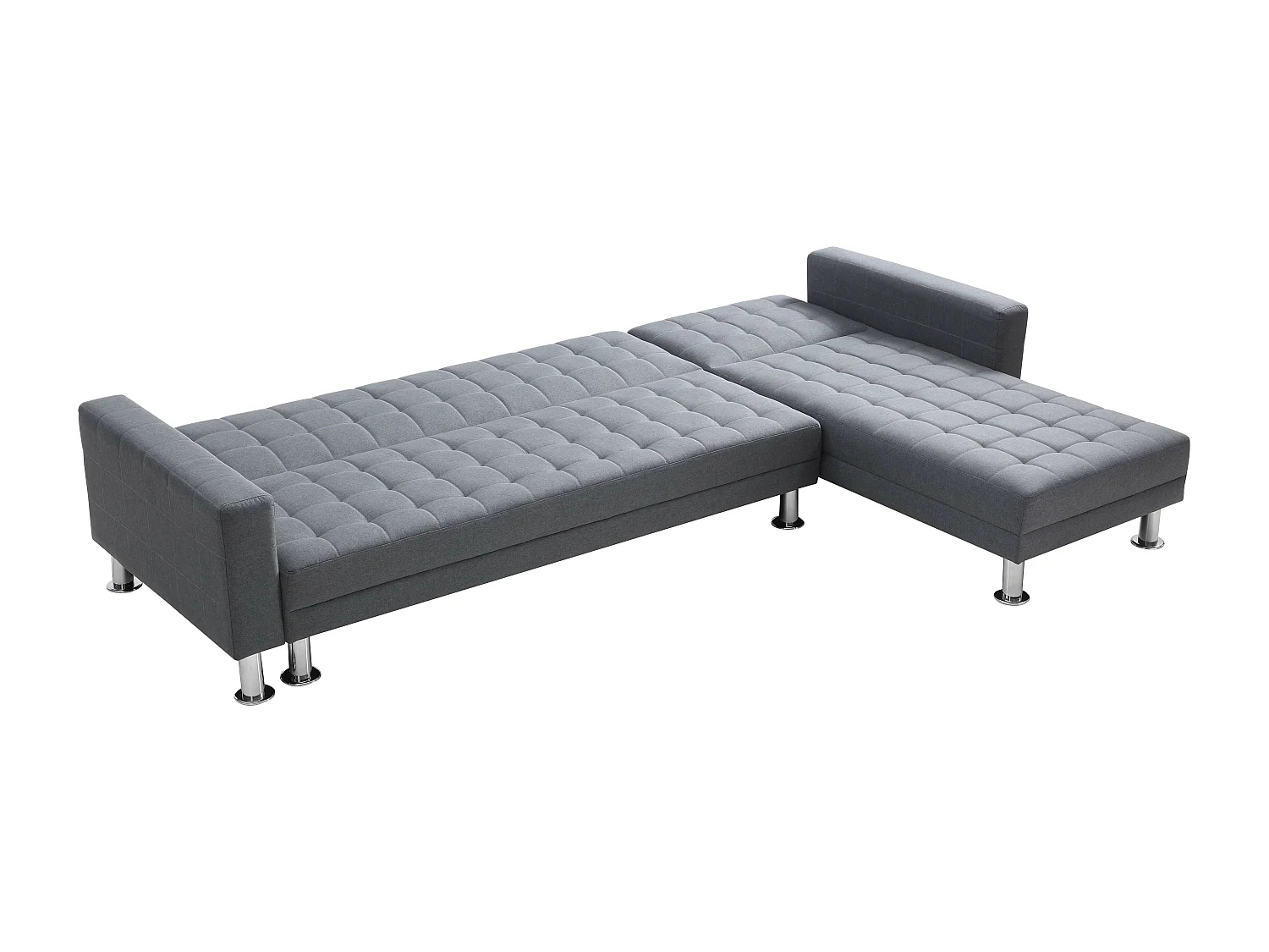 Canapé d'angle convertible et réversible en tissu gris WILLIS II