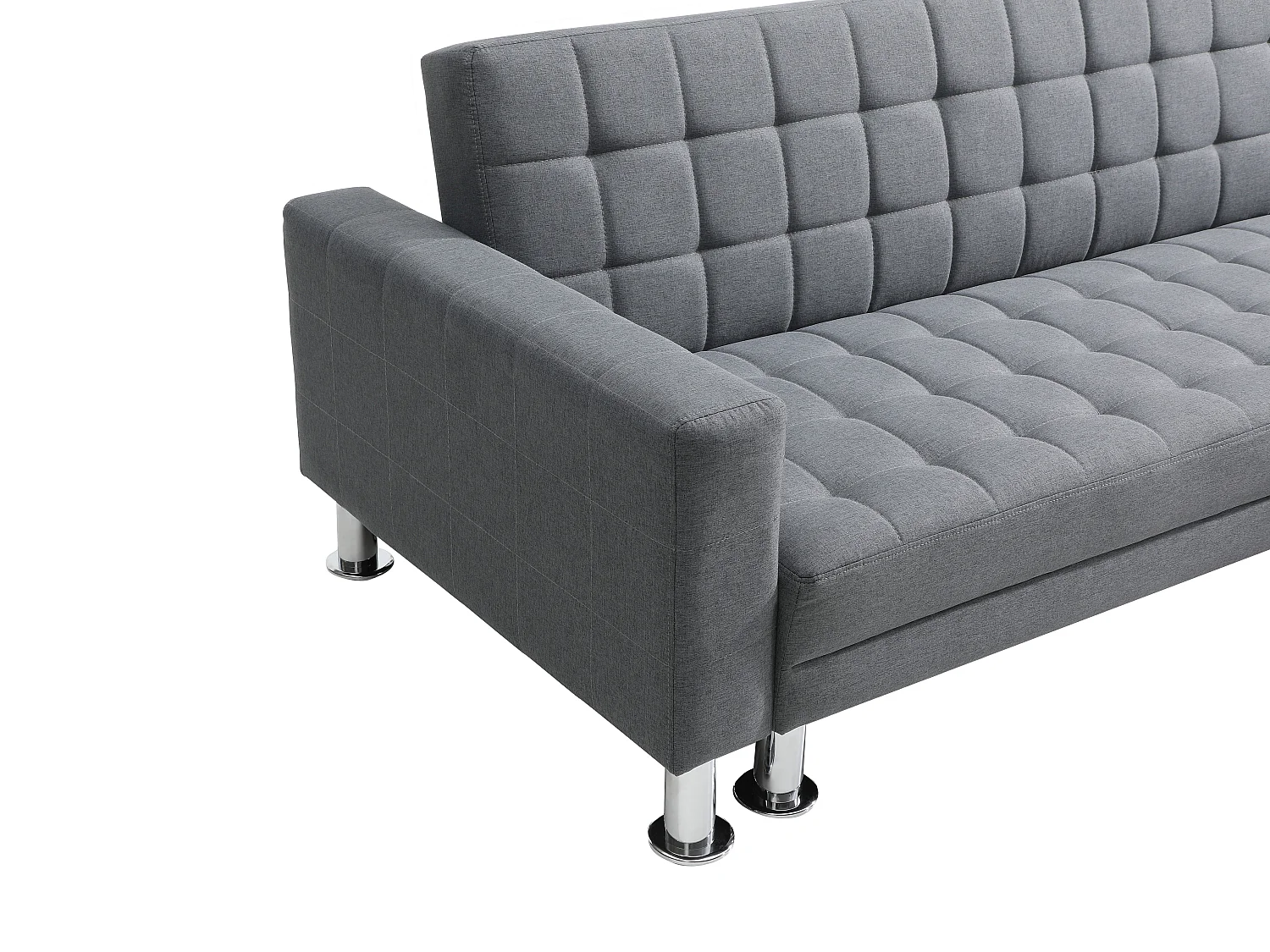 Canapé d'angle convertible et réversible en tissu gris WILLIS II