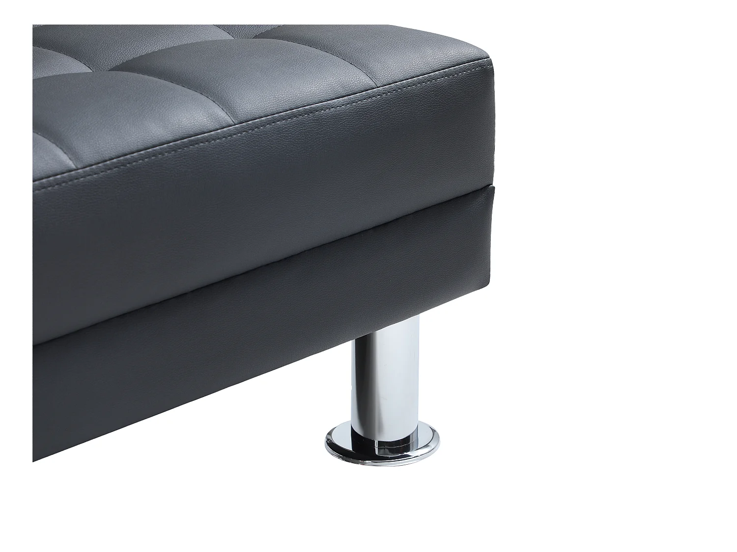 Sofá de canto convertível e reversível pele sintética preto - WILLIS II