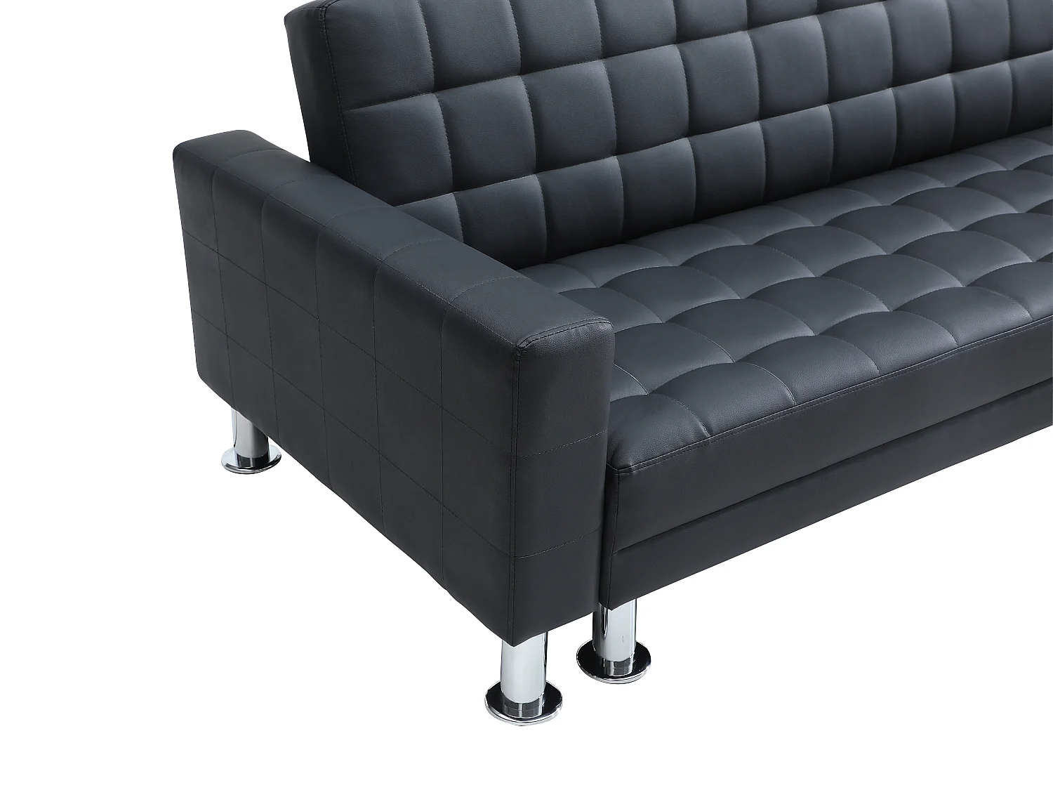 Canapé d'angle convertible et réversible en simili noir WILLIS II