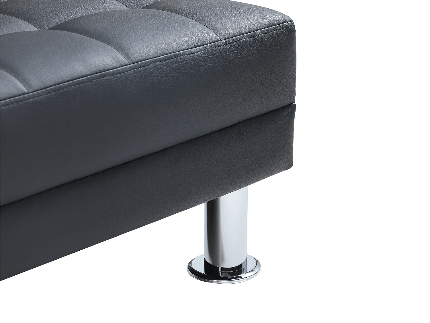 Canapé d'angle convertible et réversible en simili noir WILLIS II