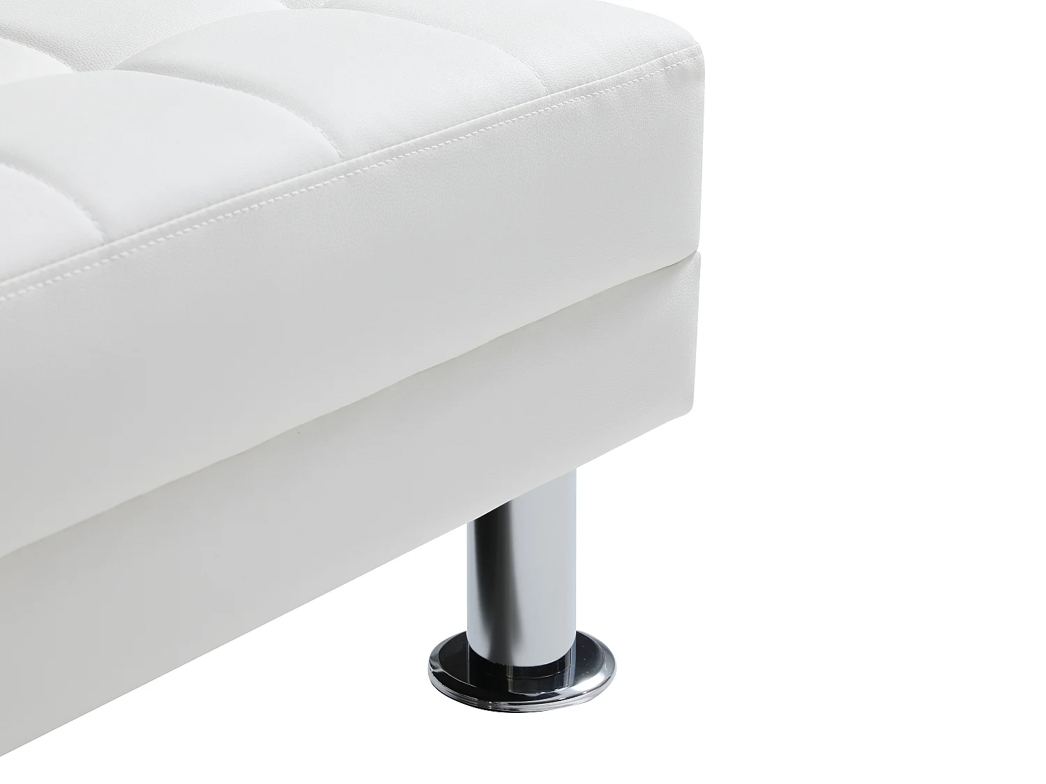 Ecksofa mit Schlaffunktion - Ecke wechselbar - Kunstleder - Weiß - WILLIS II