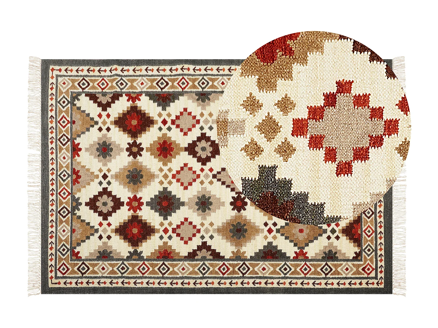 Vloerkleed kelim meerkleurig 200 x 300 cm GHUKASAVAN