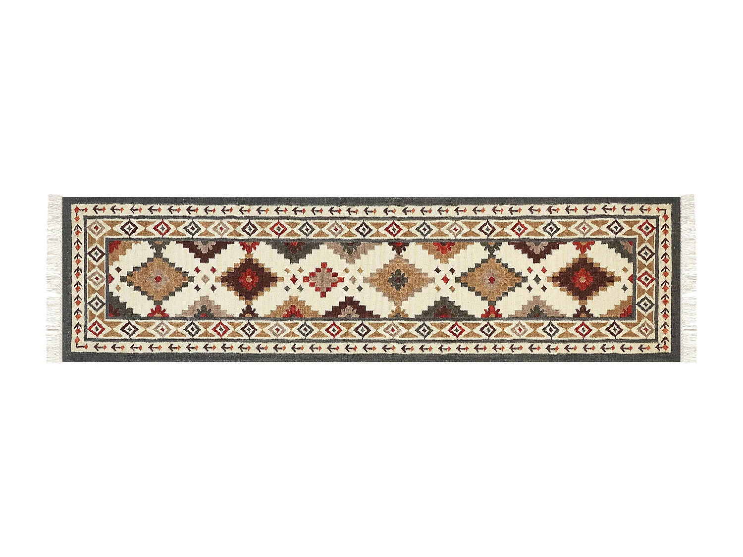 Vloerkleed kelim meerkleurig 80 x 300 cm GHUKASAVAN