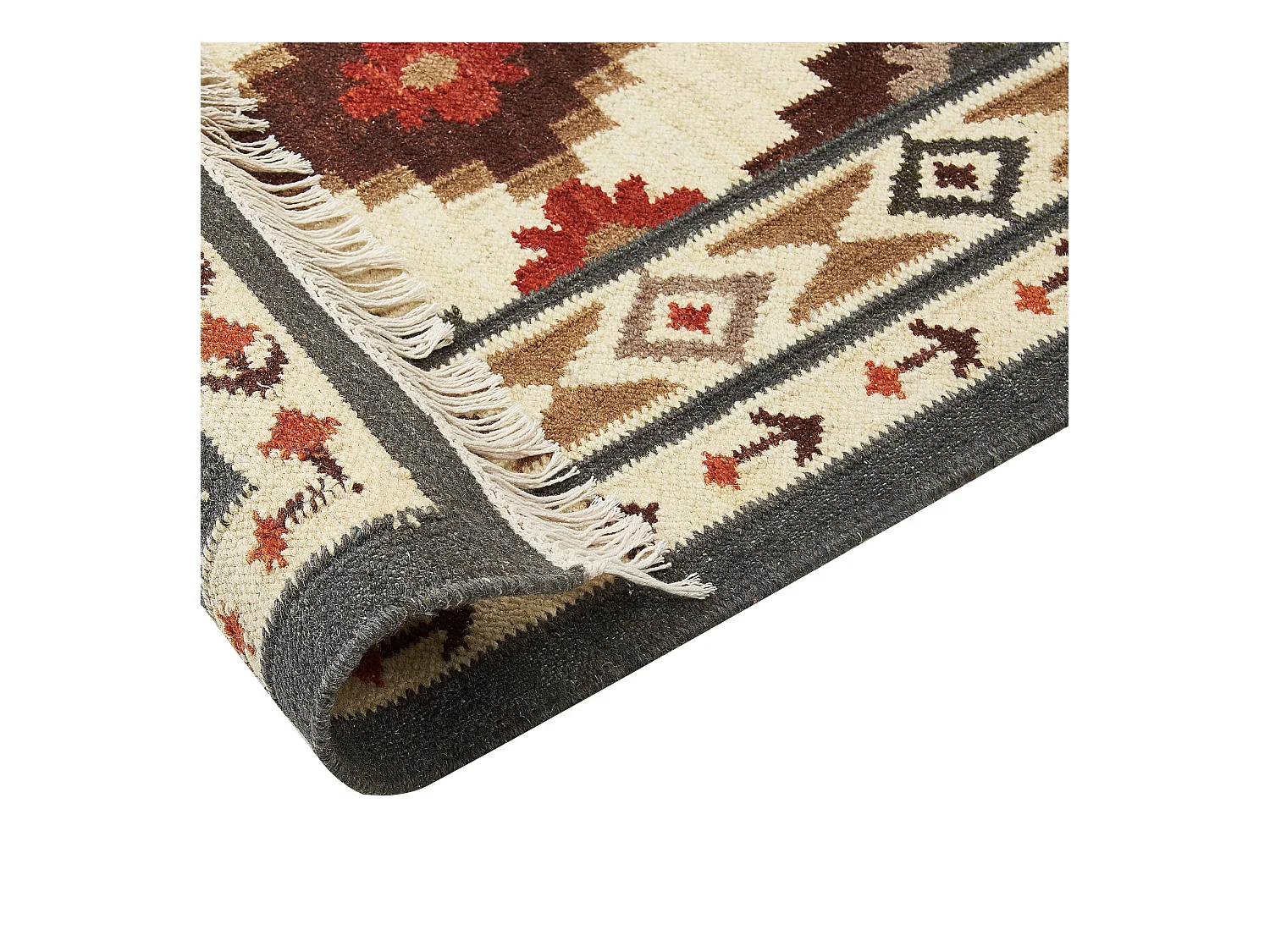 Vloerkleed kelim meerkleurig 140 x 200 cm GHUKASAVAN