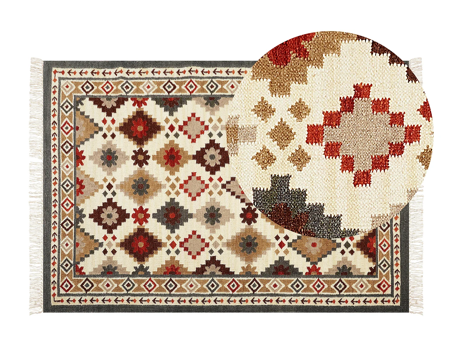 Tapis GHUKASAVAN Multicolore 140 x 200 cm Laine Kilim